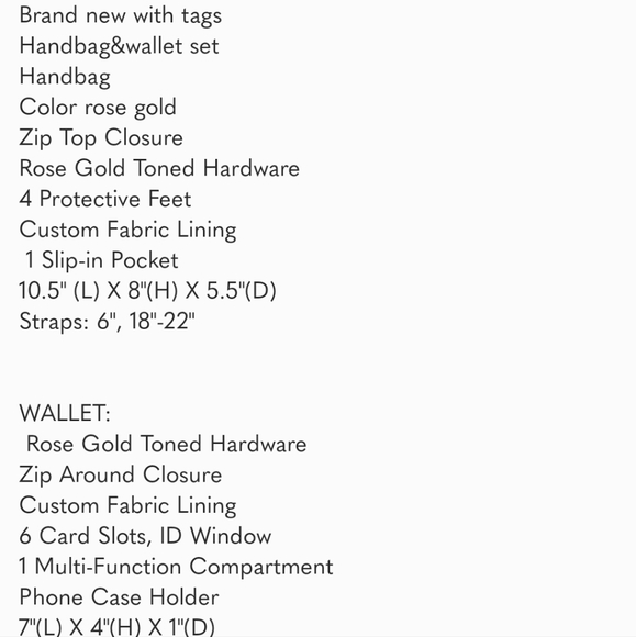 Purse only. Wallet is sold. Rose gold Michael Kors tote - Picture 2 of 2